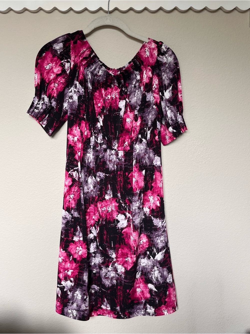 Floral Pink & Black Women’s Dress